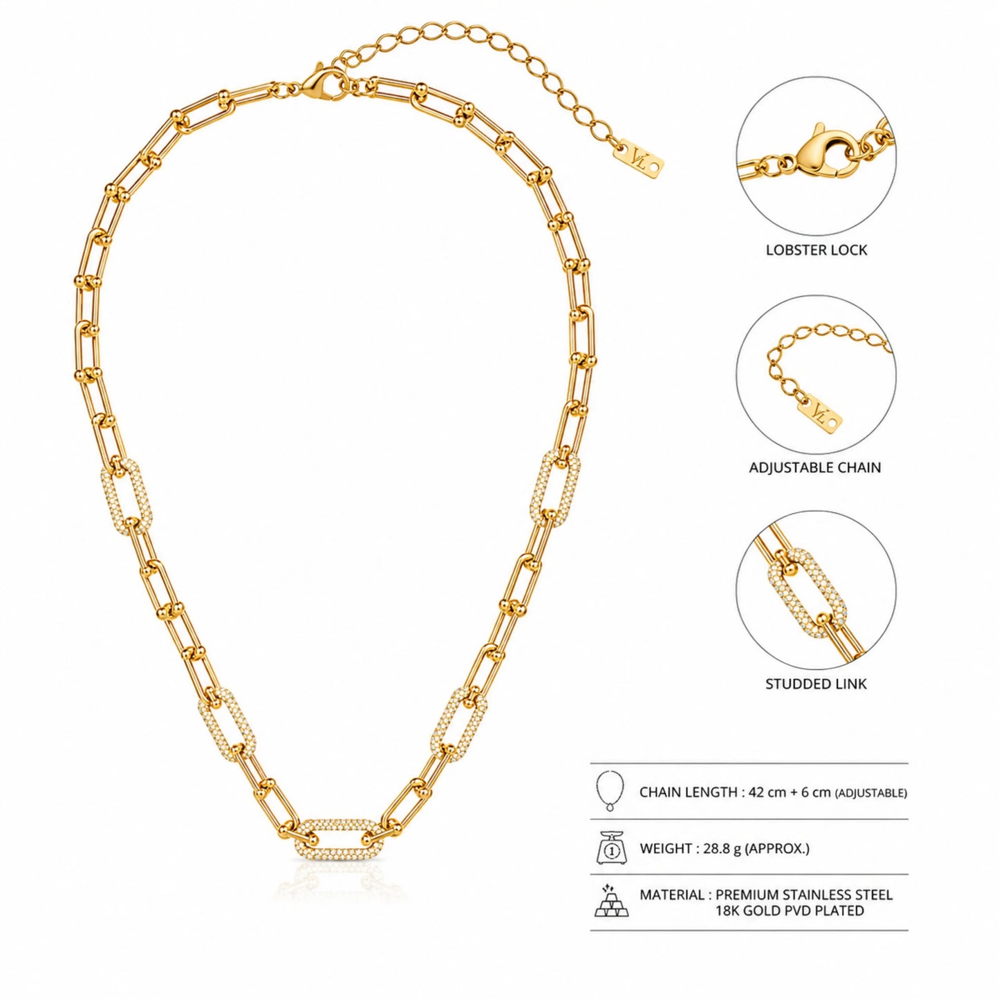 Studded Link Chain