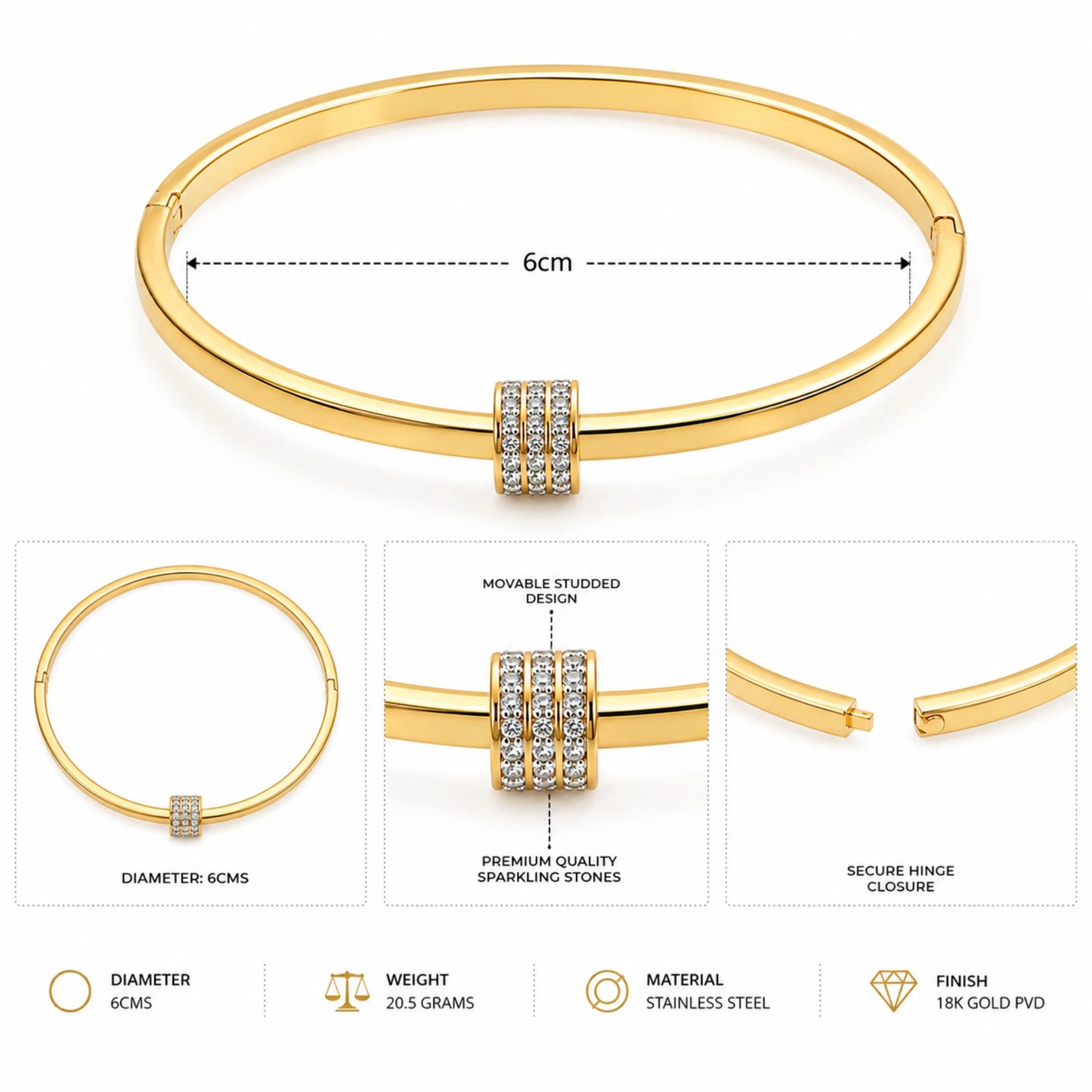 Minimalist CZ Gold Bracelet