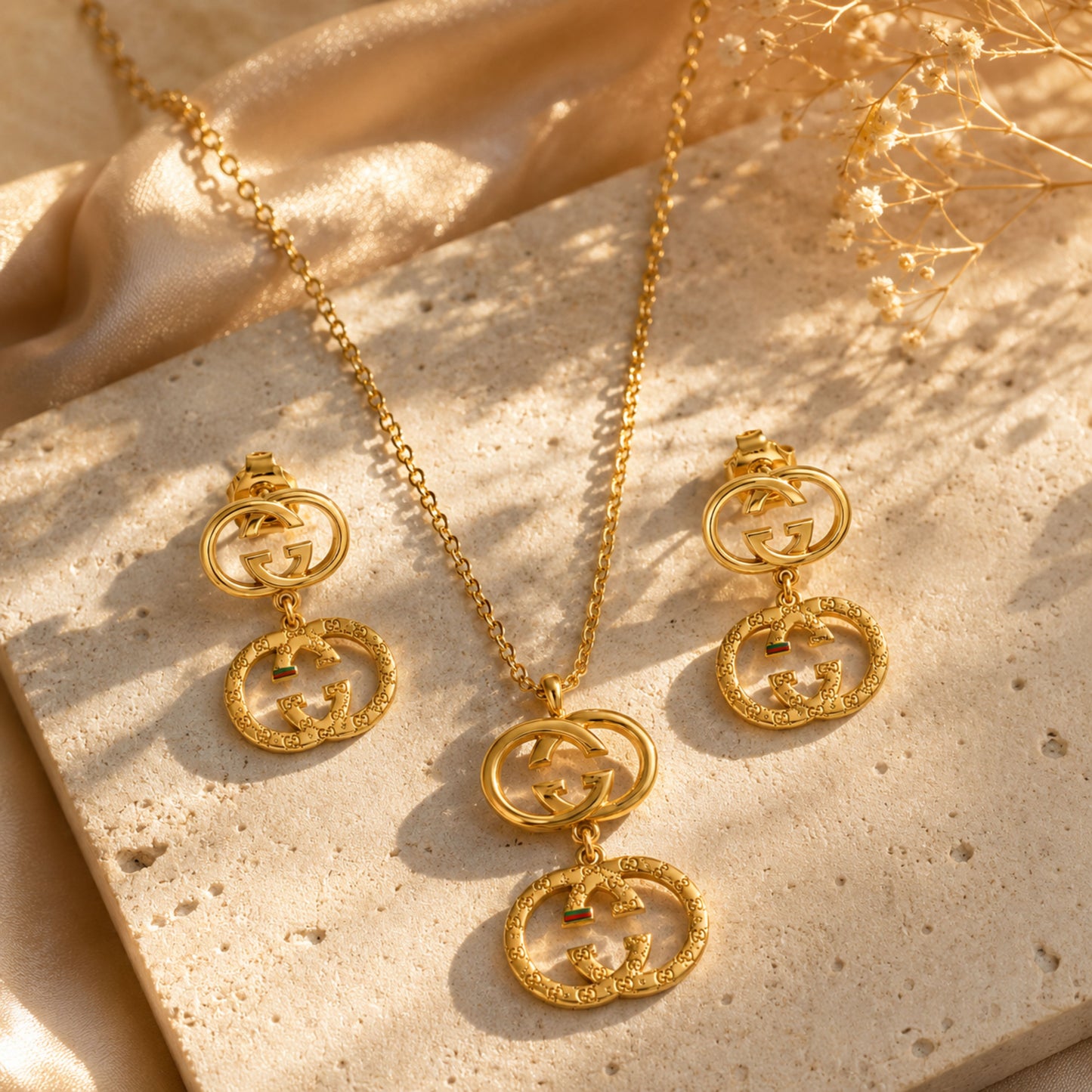 GG Inspired Necklace Set with Earrings Set