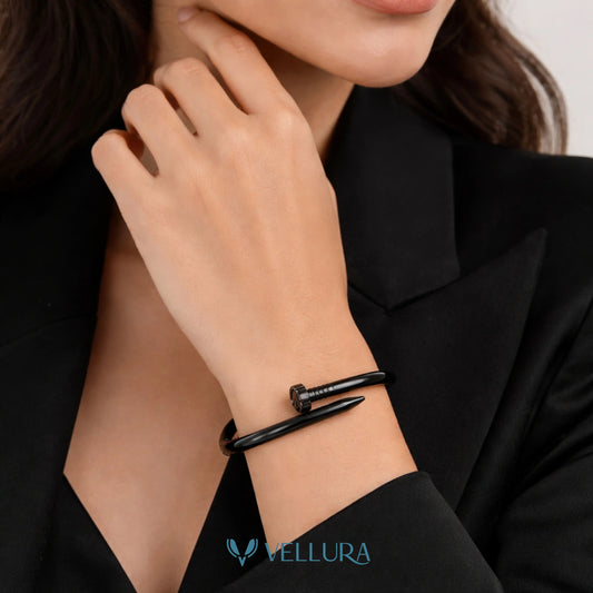 Cartier Inspired -Unisex Black Nail Bracelet