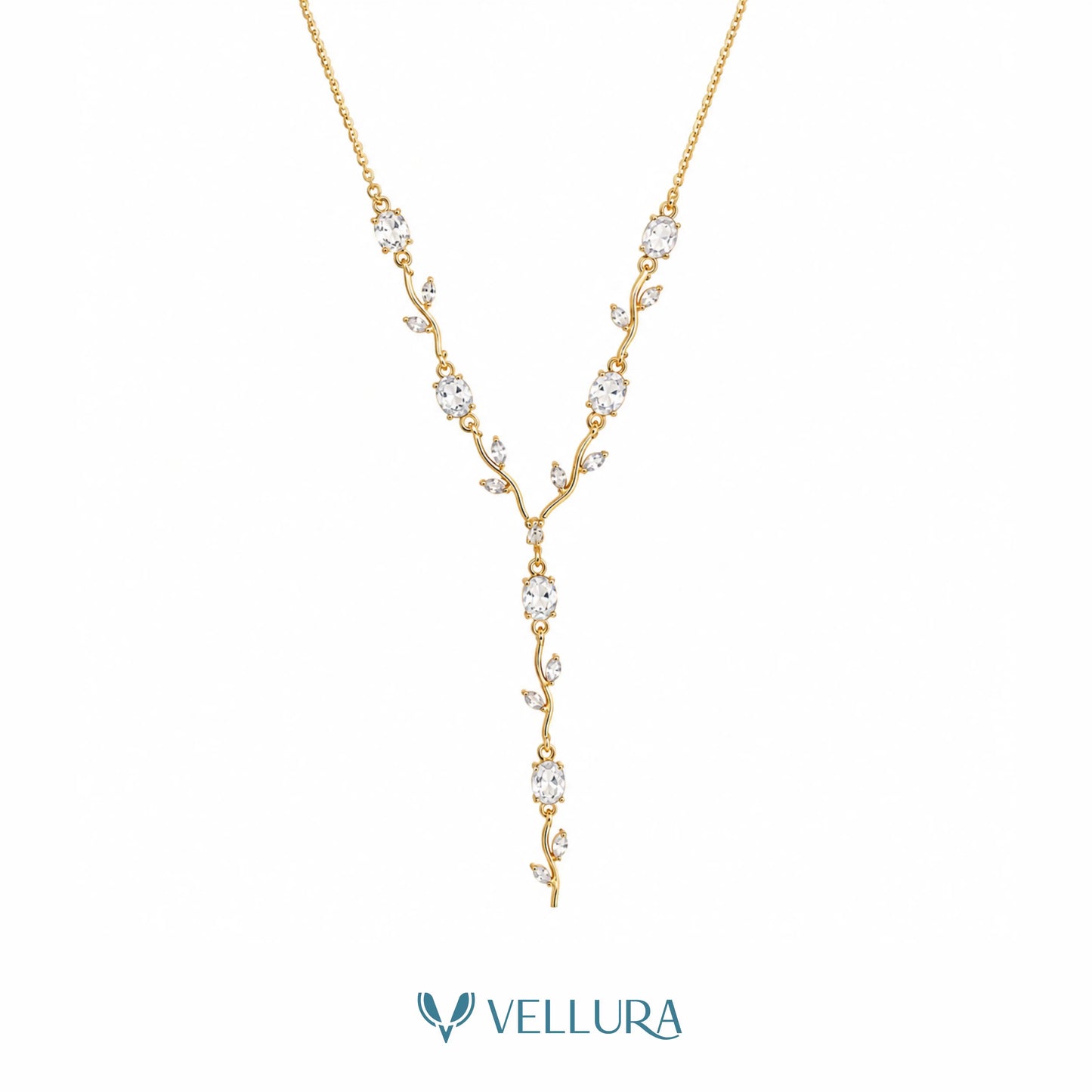 White CZ Floral Necklace