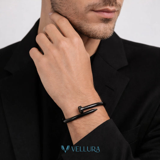 Cartier Inspired -Unisex Black Nail Bracelet