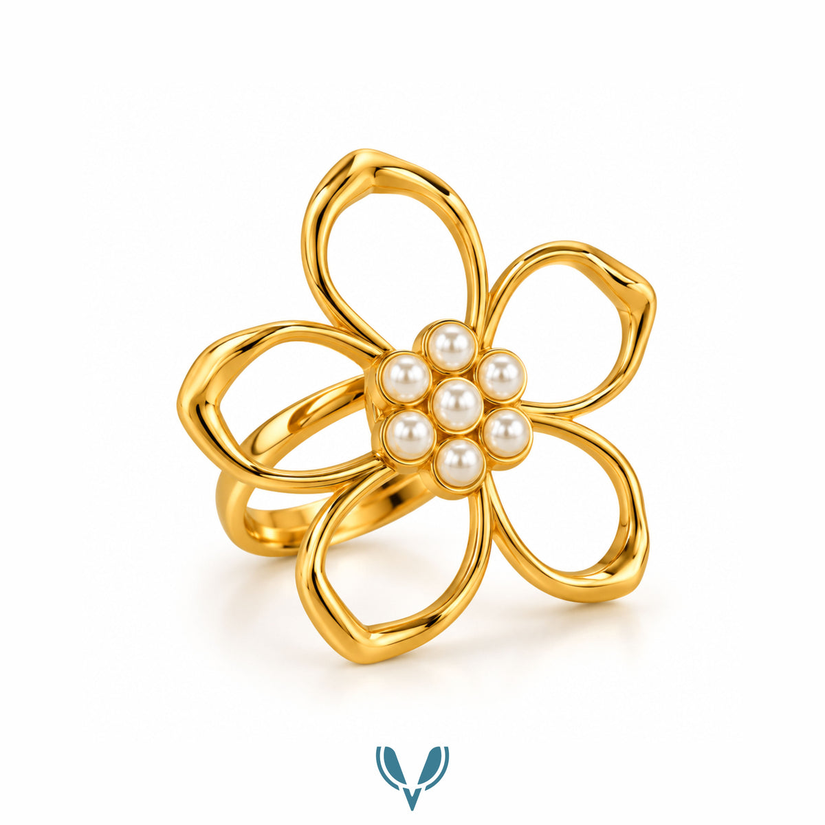 Floral Pearl Statement Ring