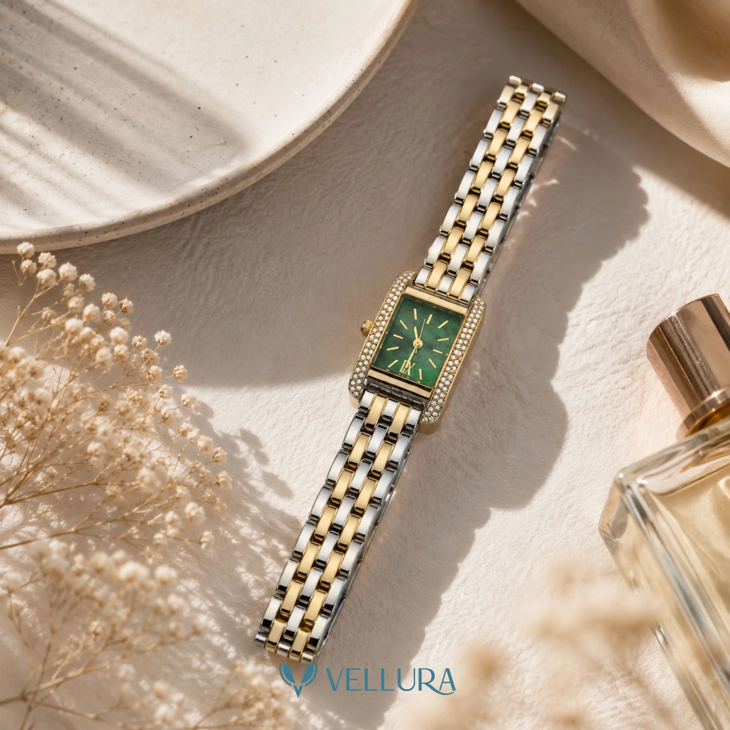 Emerald Luxe Dual Tone Watch