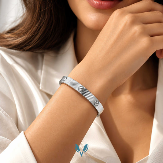 Silver Brushed Bangle Bracelet