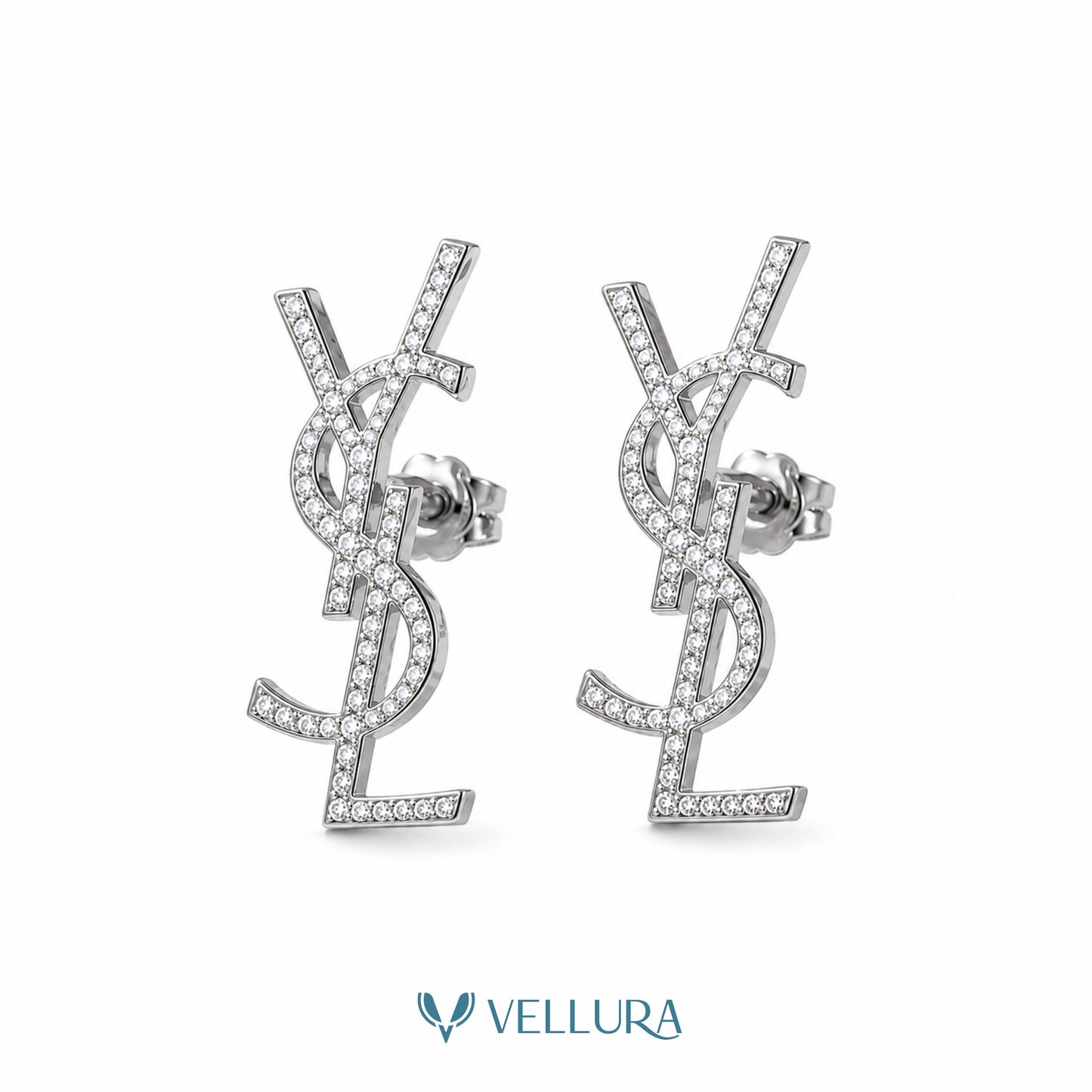 YSL Inspired Studded Silver Earrings