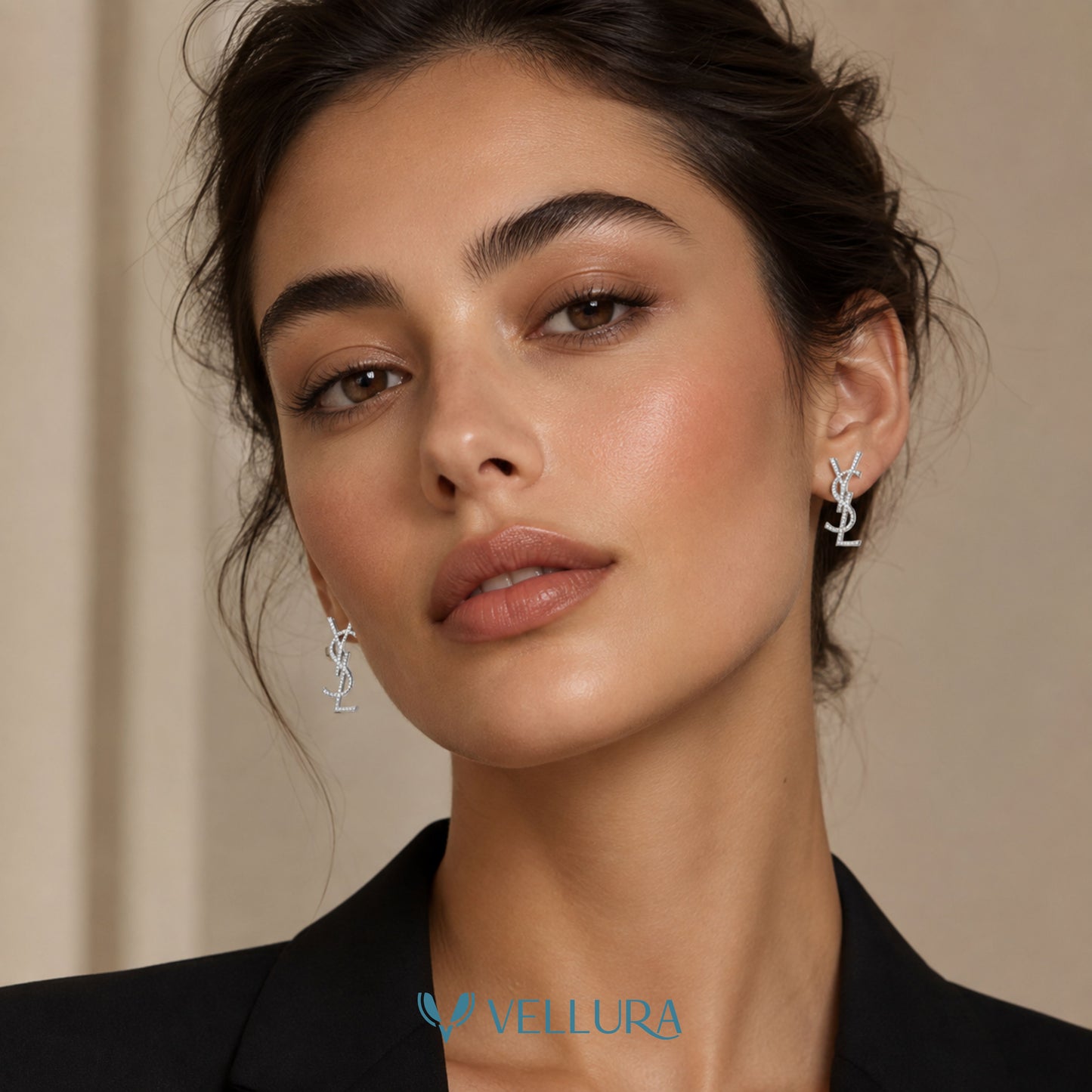 YSL Inspired Studded Silver Earrings