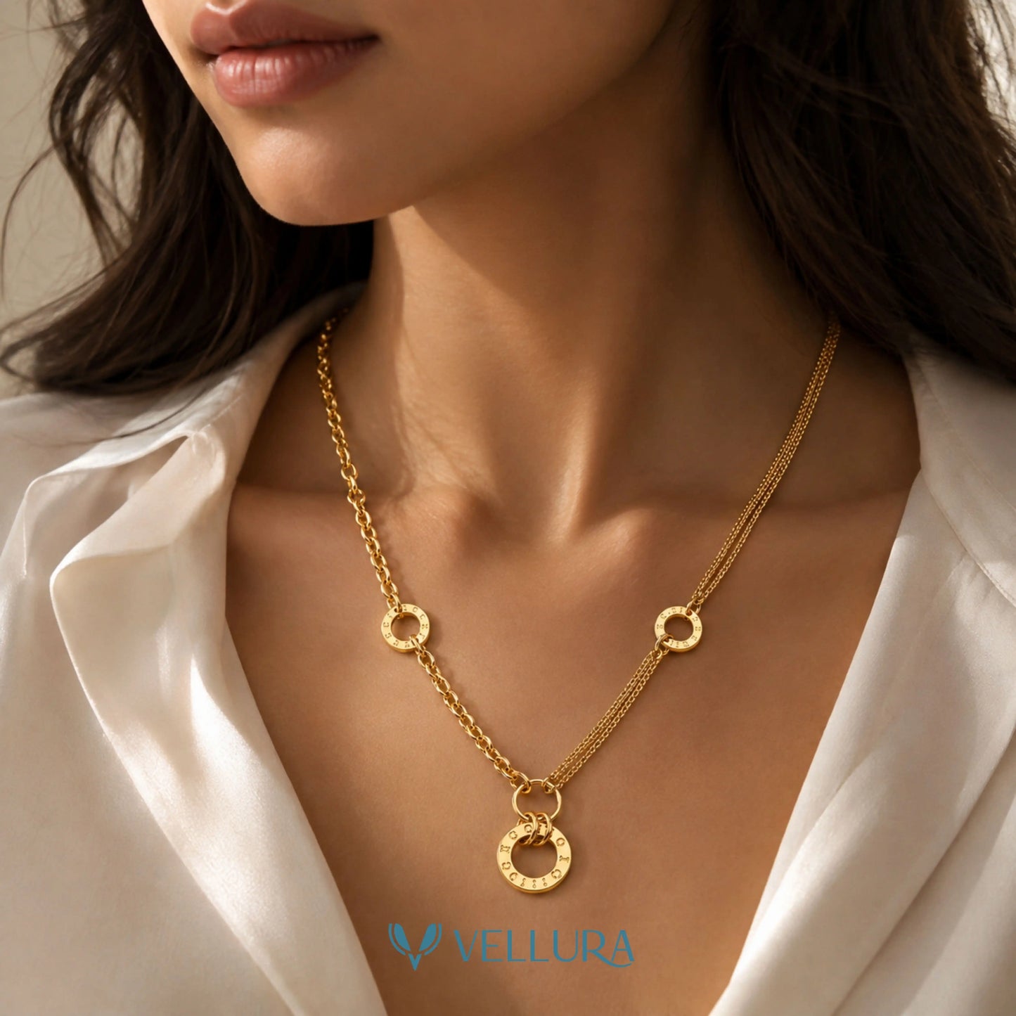 Gucci Inspired Circle Pendant Necklace