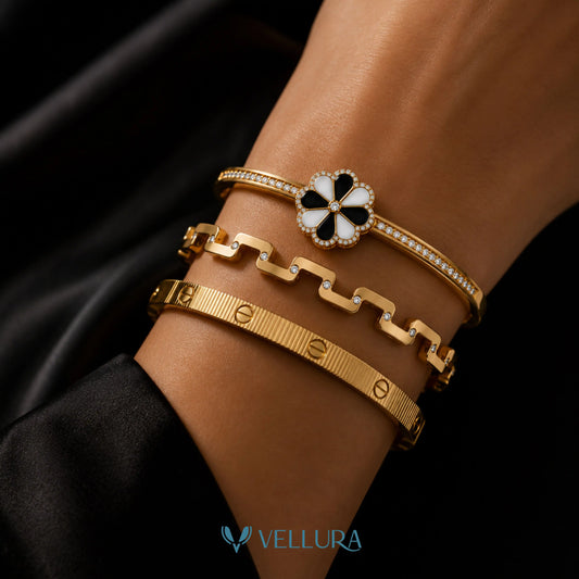 Gold Bracelet Stack 6