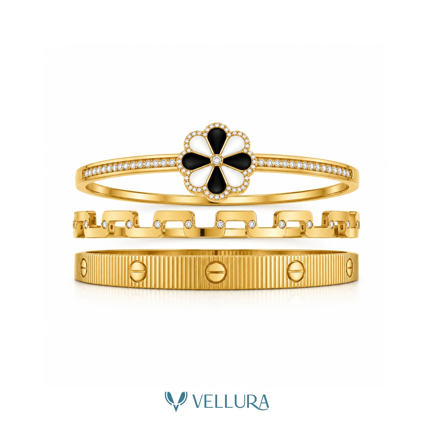 Gold Bracelet Stack 6