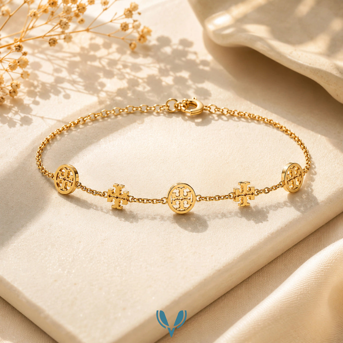 LV' Inspired Charm Bracelet