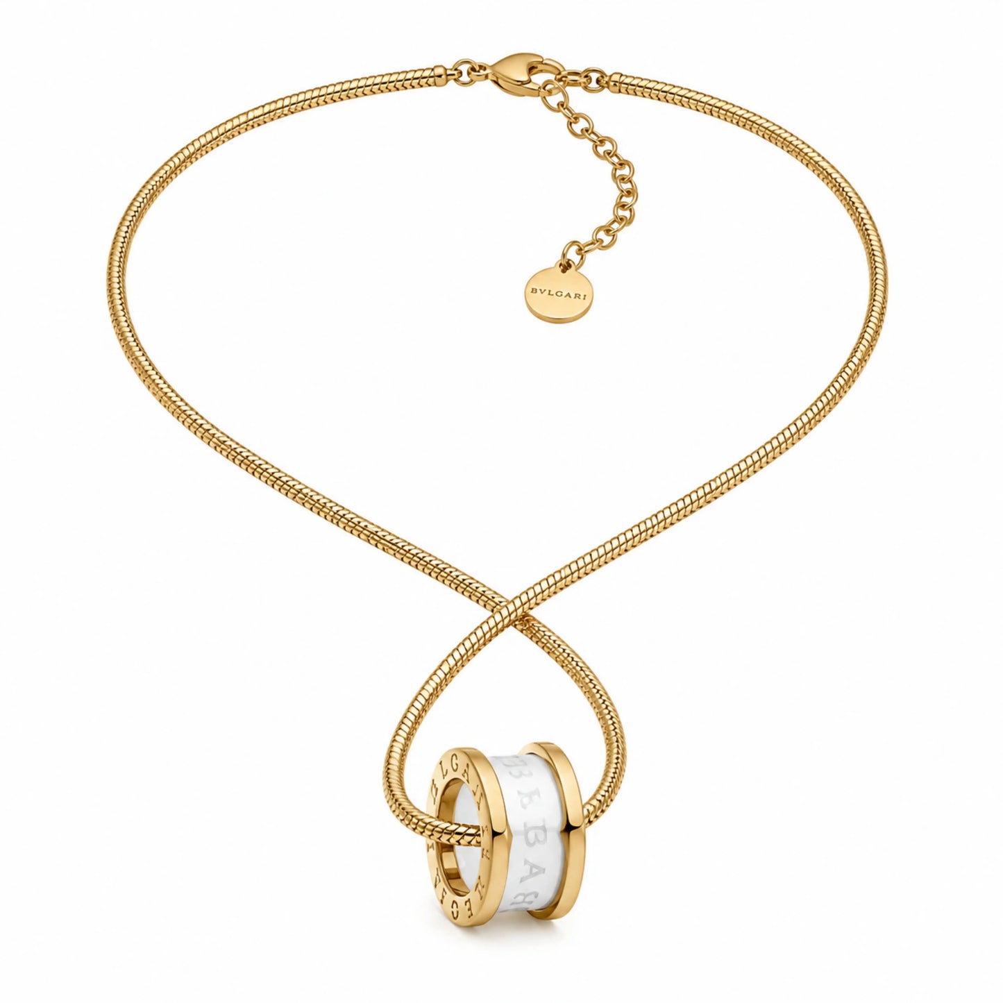 BVLGARI Inspired Ring Pendant Necklace