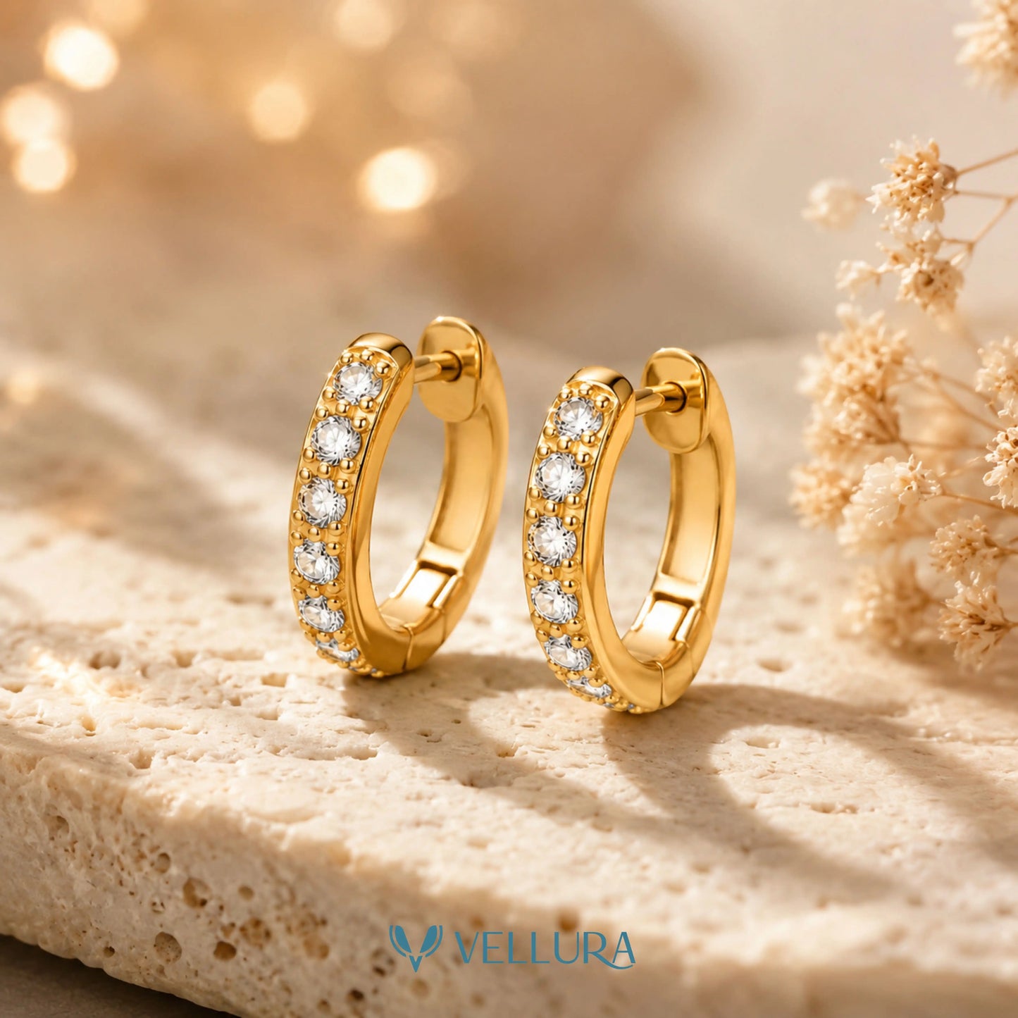 CZ Huggie Hoop Earrings