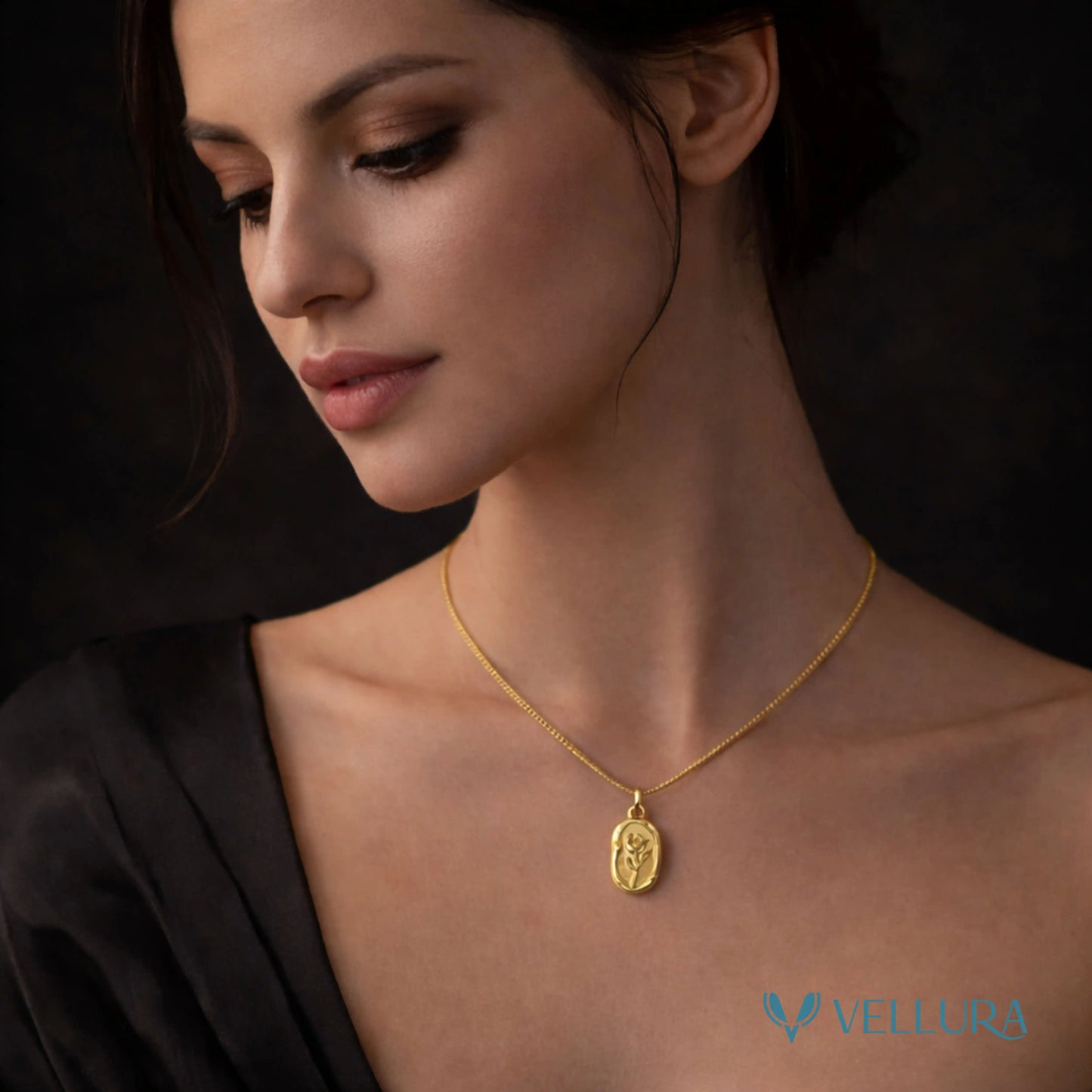 Floral Engraved Necklace