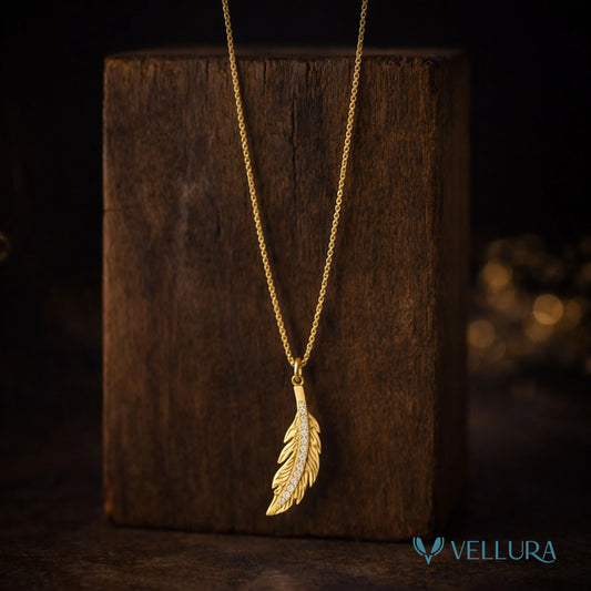 Feather Gold Necklace