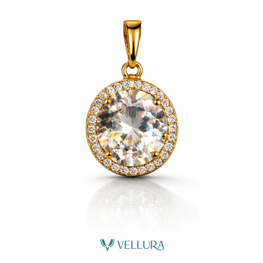 Round Halo With Swarovski Stones