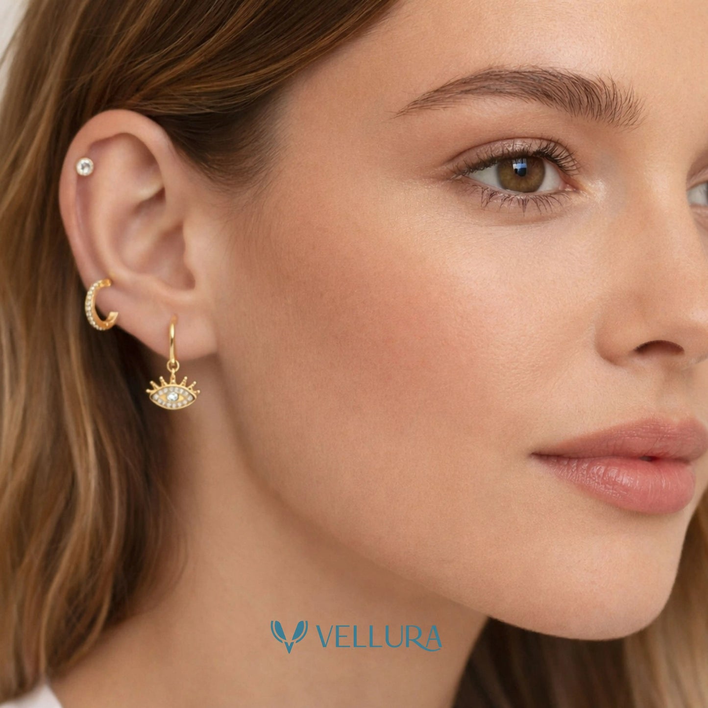 Evil Eye Earring Combo Set with Studs & Hoops