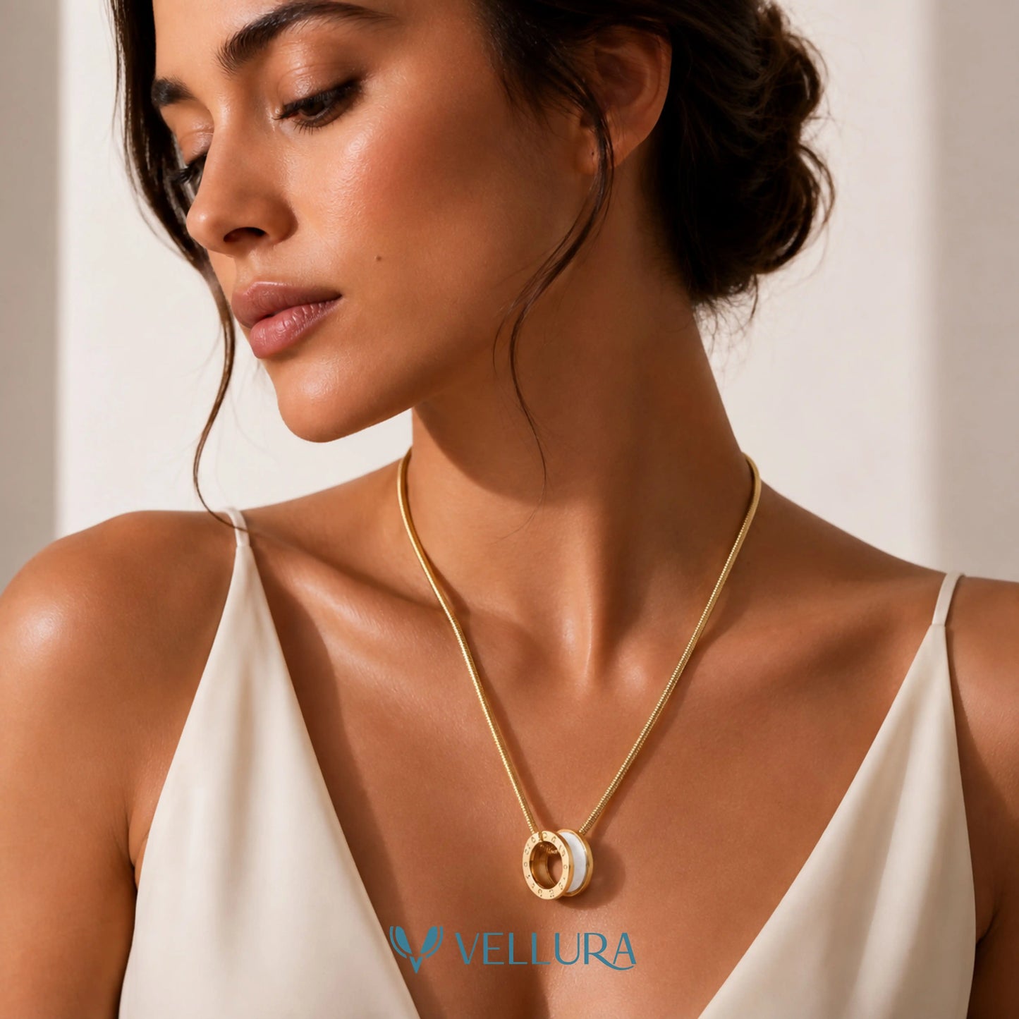 BVLGARI Inspired Ring Pendant Necklace