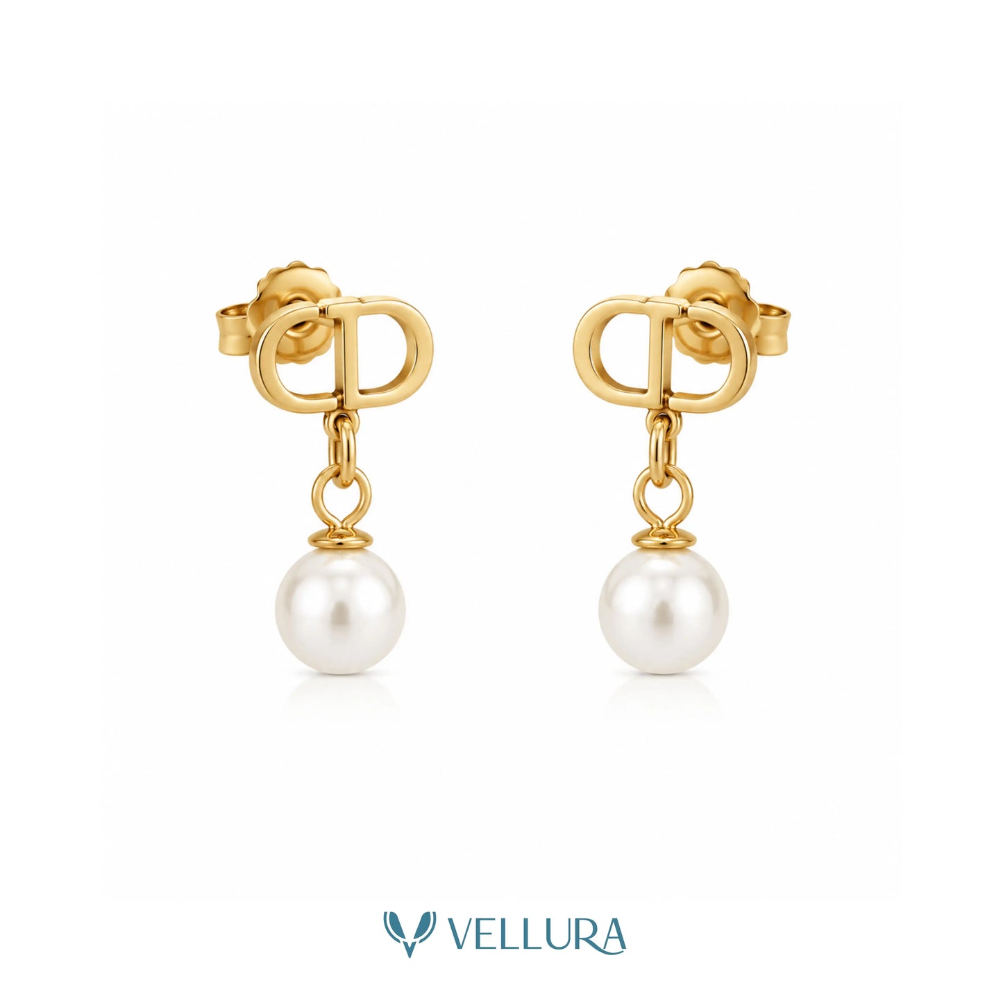 CD Inspired Pearl Drop Earrings
