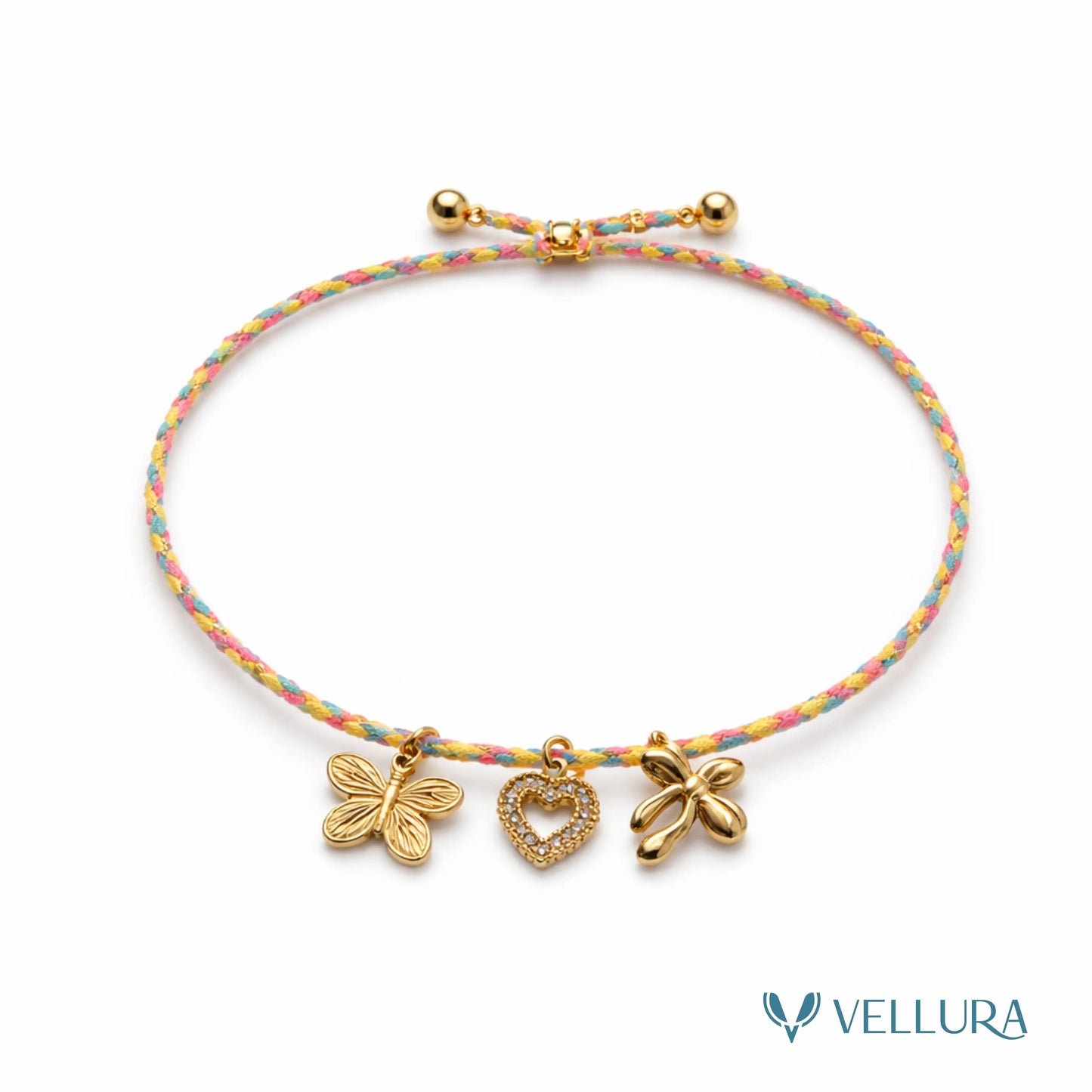 Multicolor Thread Charm Bracelet