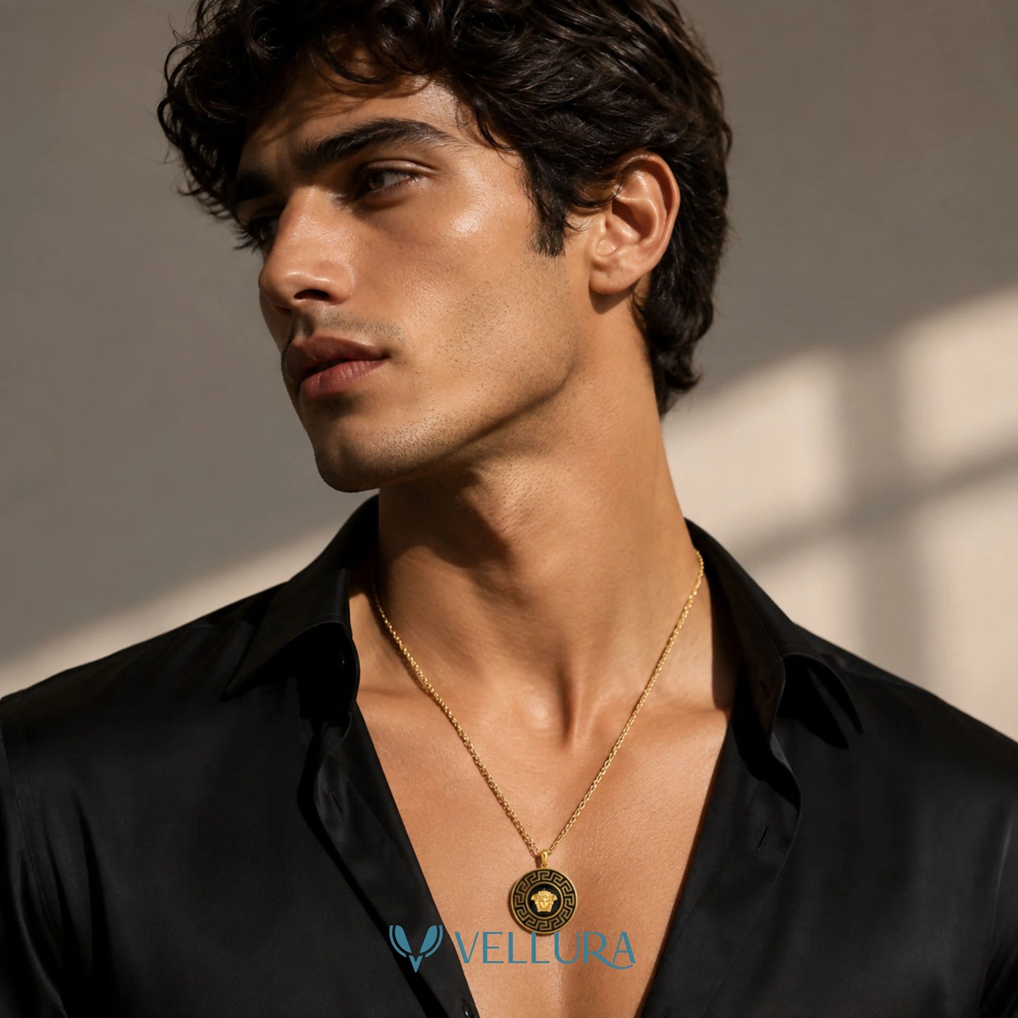 Versace Inspired Medusa Pendant Necklace