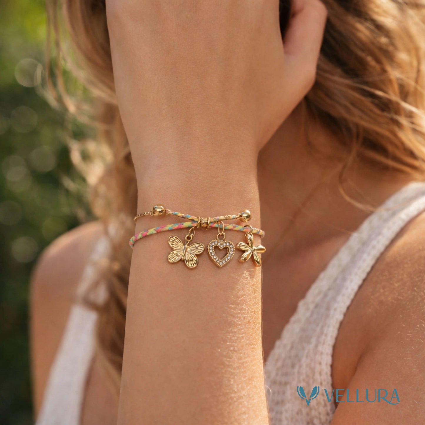 Multicolor Thread Charm Bracelet