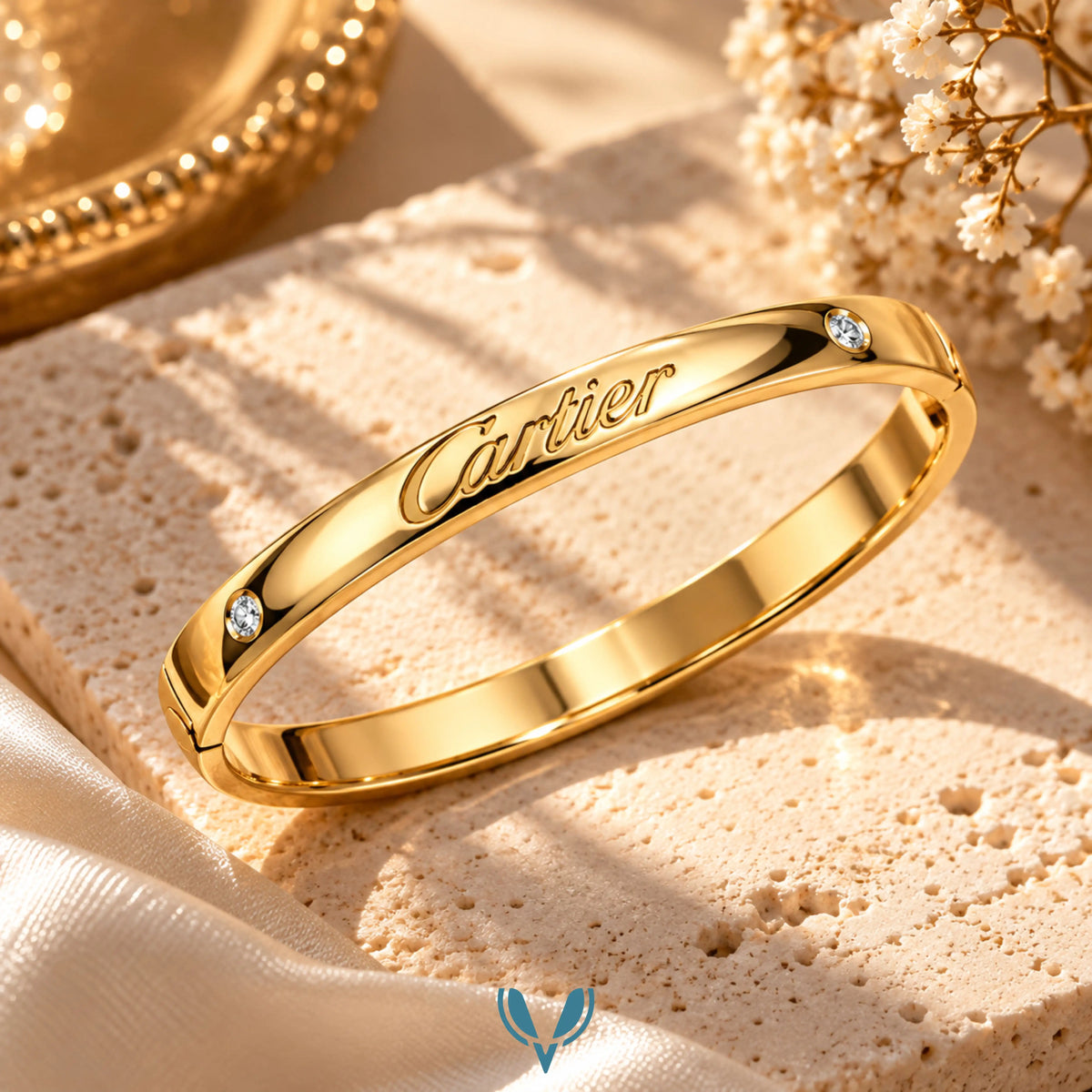 Cartier Inspired CZ Bangle Bracelet