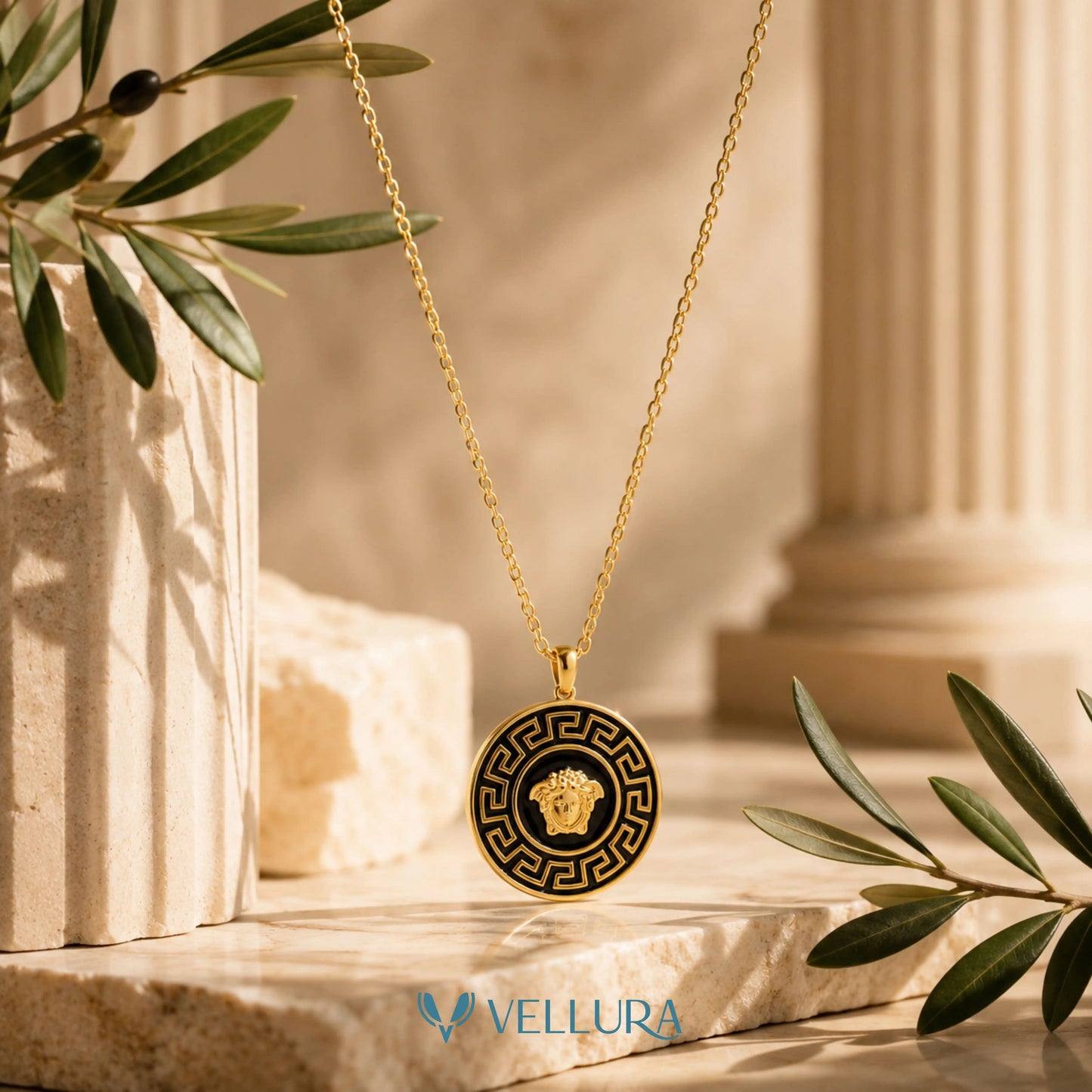 Versace Inspired Medusa Pendant Necklace