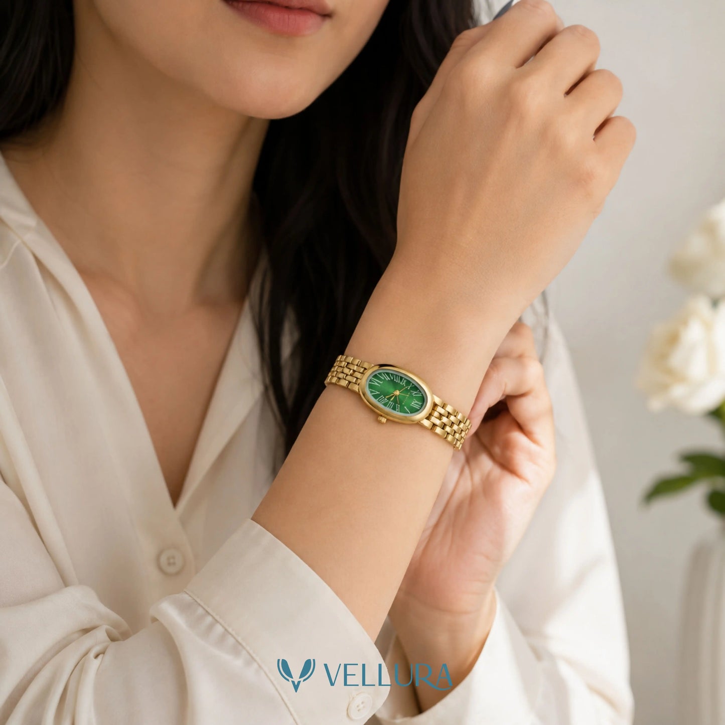 Emerald Grace Oval Watch-Cartier Insipred