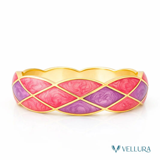 Enamel Geometric Bracelet-Pink