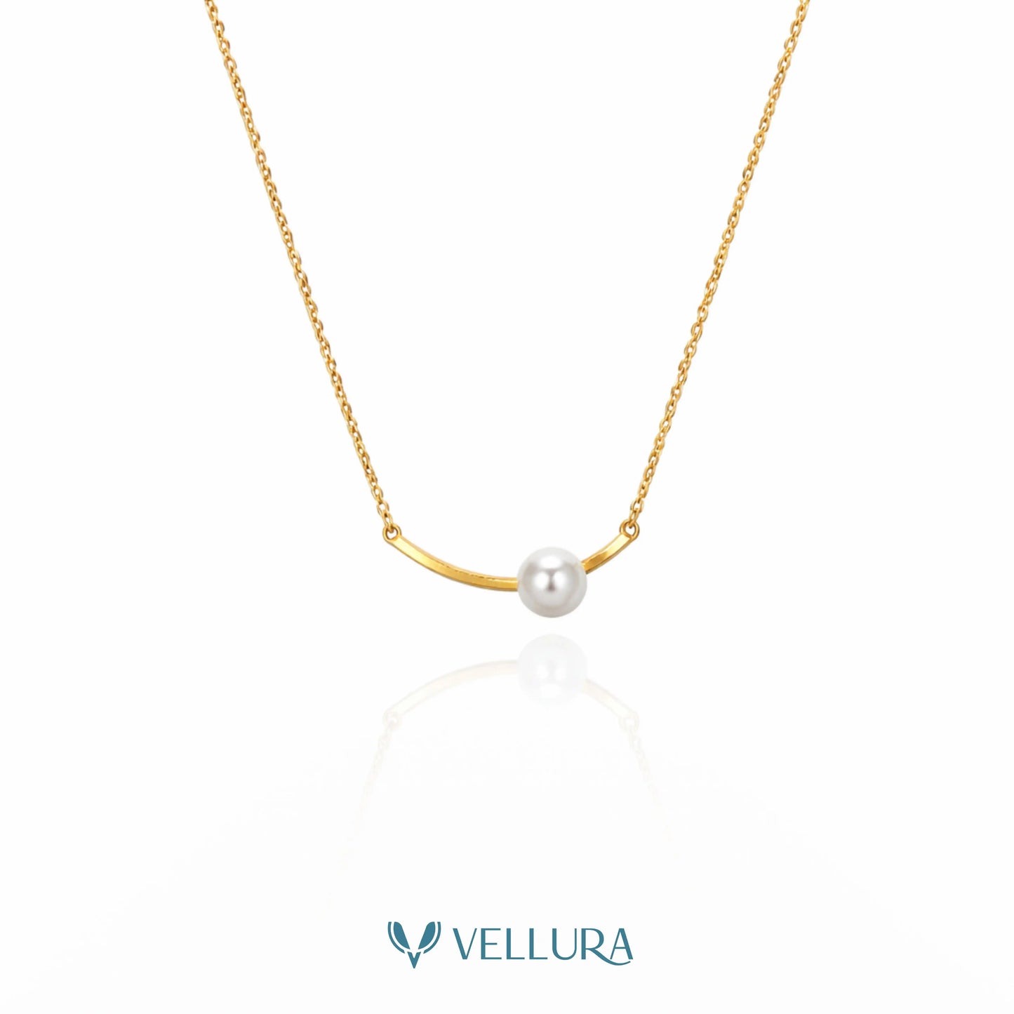 Pearl Bar Gold Necklace