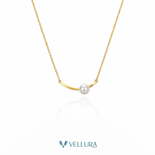 Pearl Bar Gold Necklace