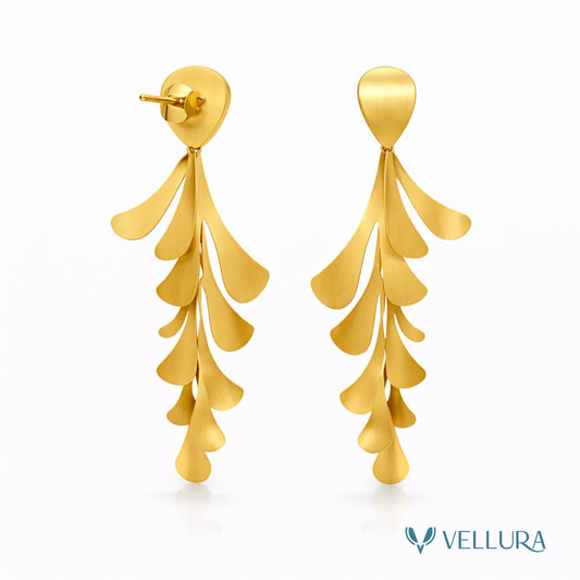 Gold Leaf Drop Earring