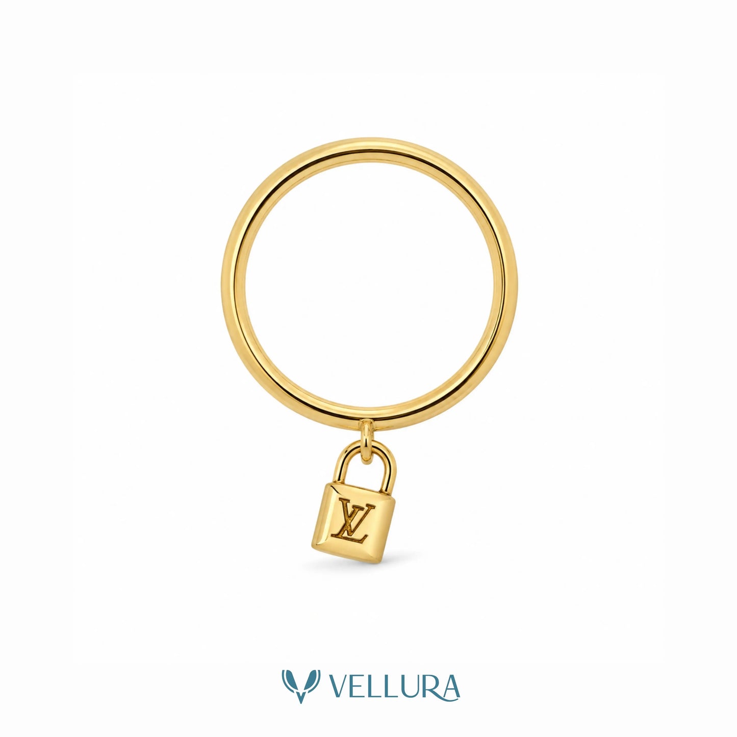 LV Inspired Padlock Ring