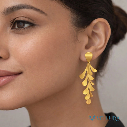 Gold Leaf Drop Earring