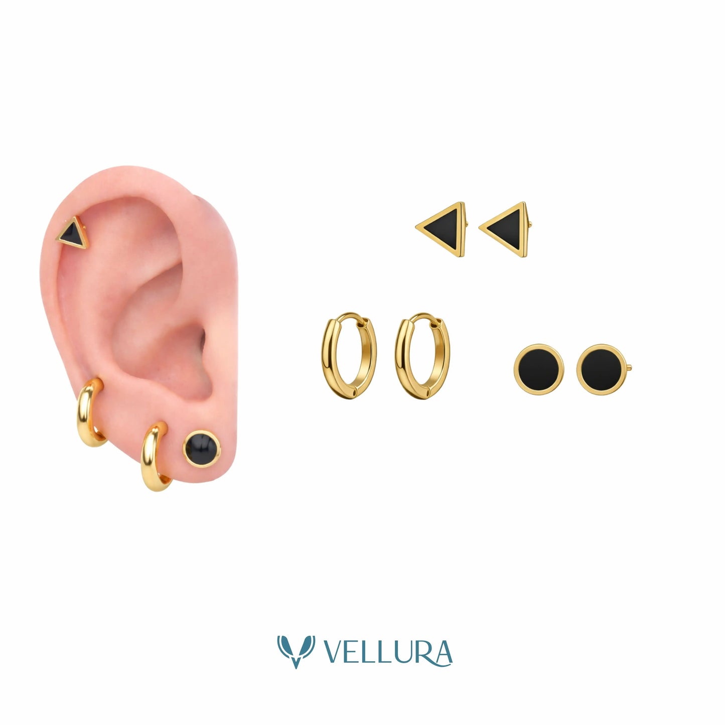 Minimal Earring Combo Set – Studs & Hoops