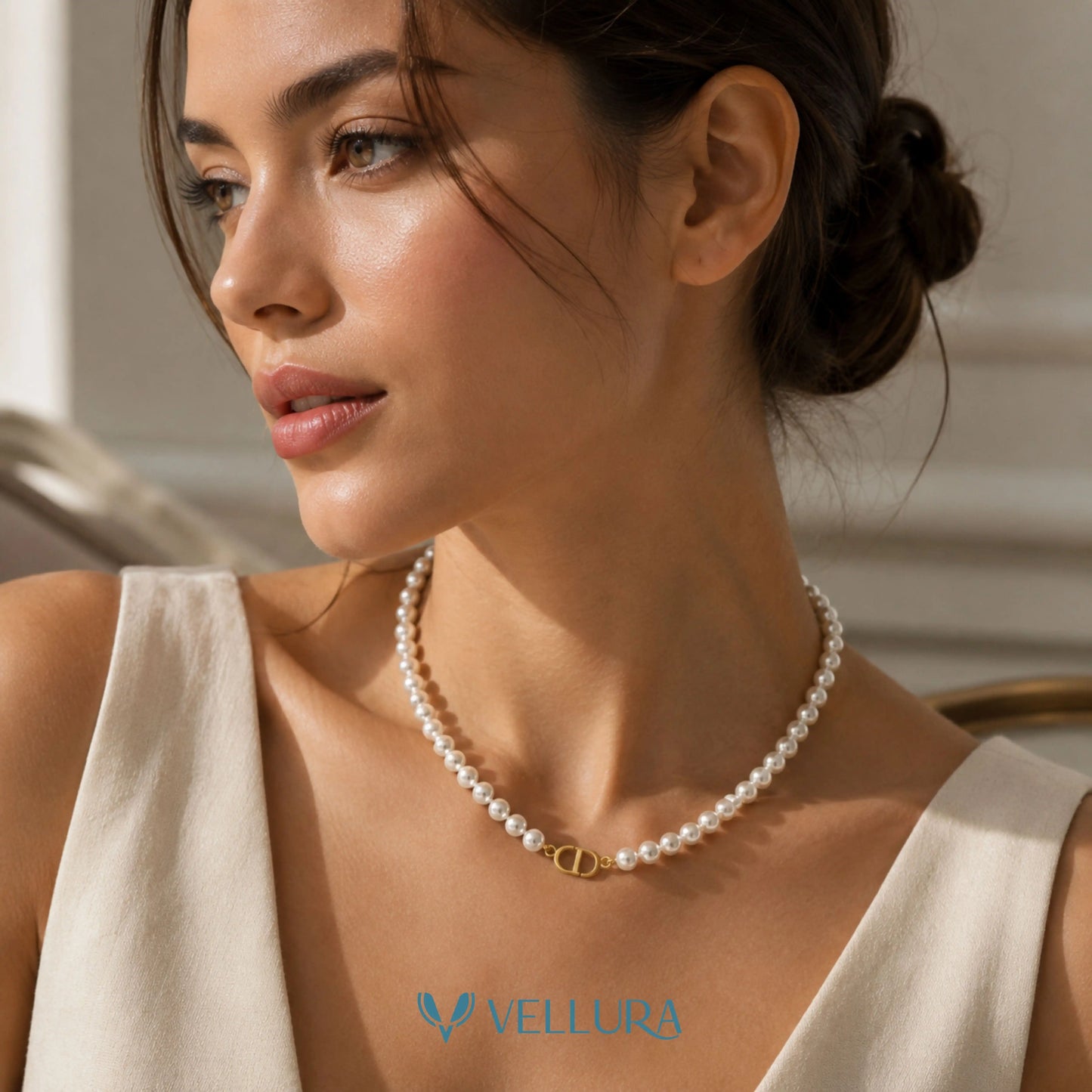 CD Inspired Pearl Necklace