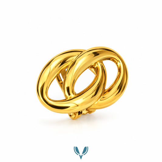 Gold Interlocking Knot Statement Ring
