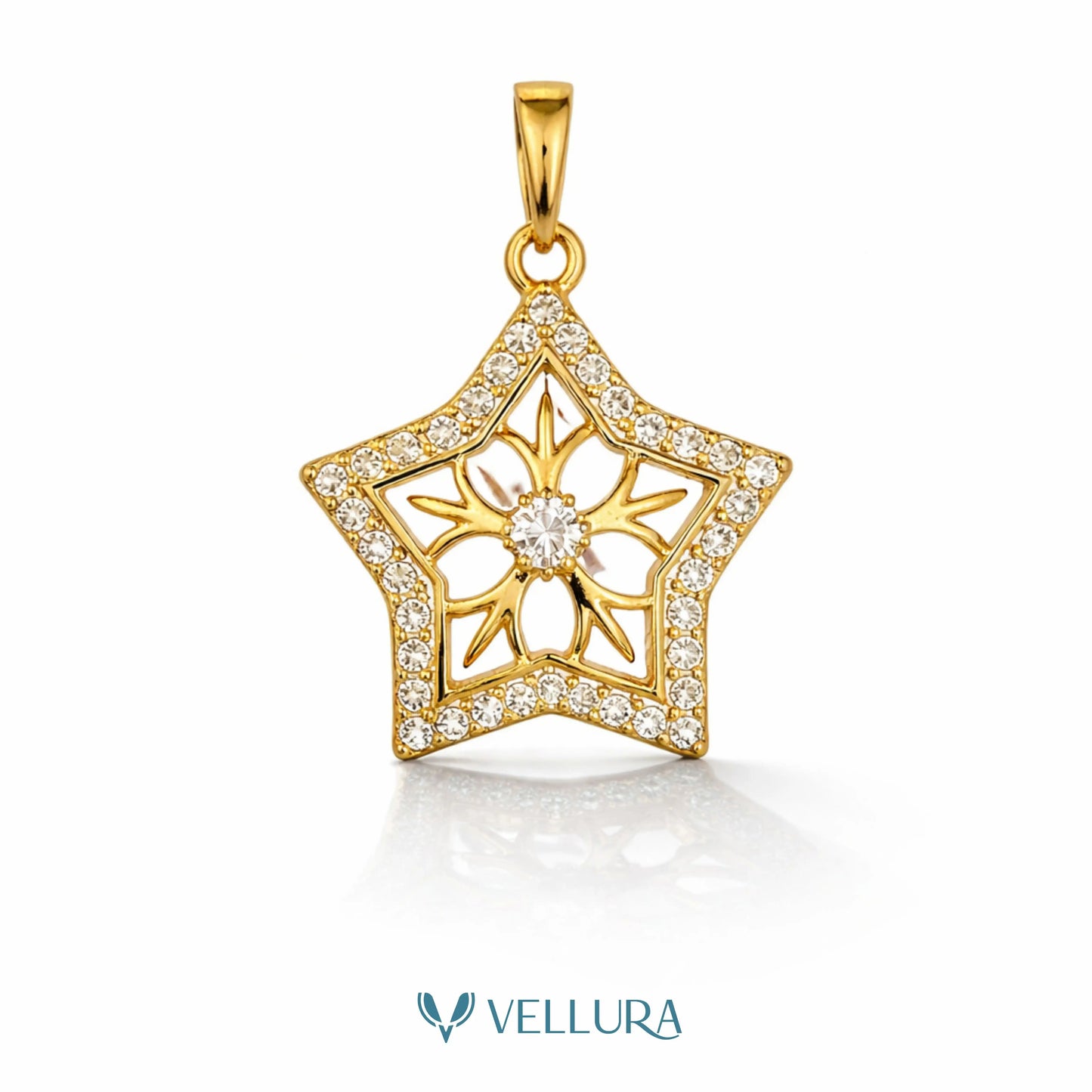 Star Drop Pendant With Swarovski Stones