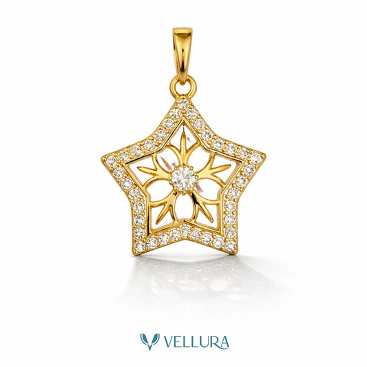 Star Drop Pendant With Swarovski Stones