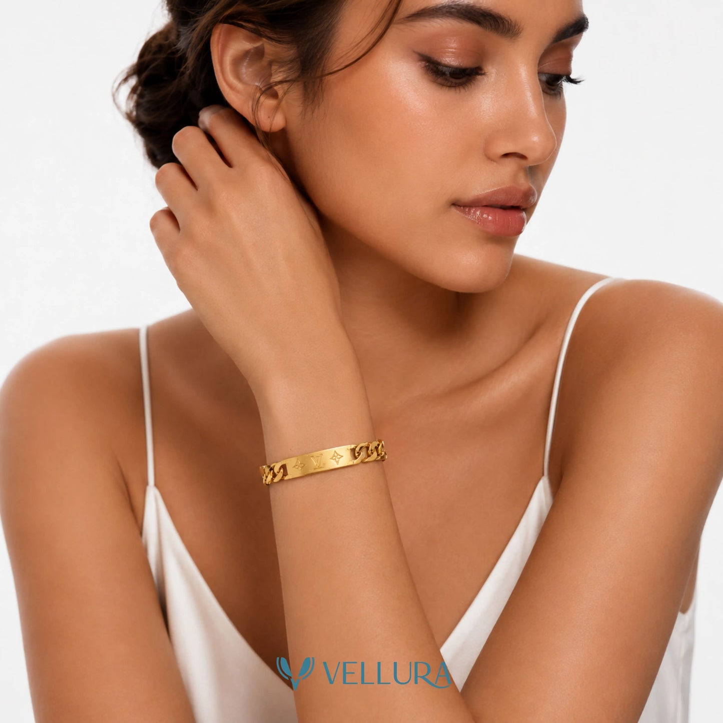 LV' Inspired Gold Chain Bracelet