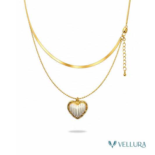 Layered Heart Gold Necklace