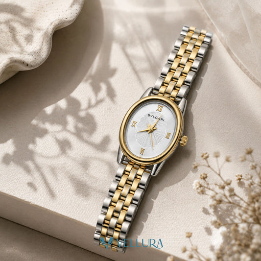 Elegant Dual Tone Watch-Bvalgari Insipred