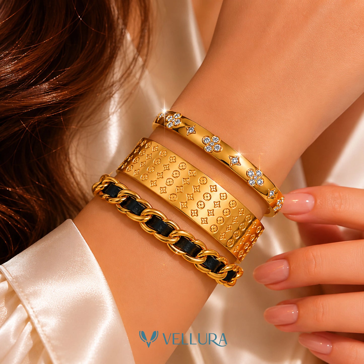 Gold Bracelet Stack 8