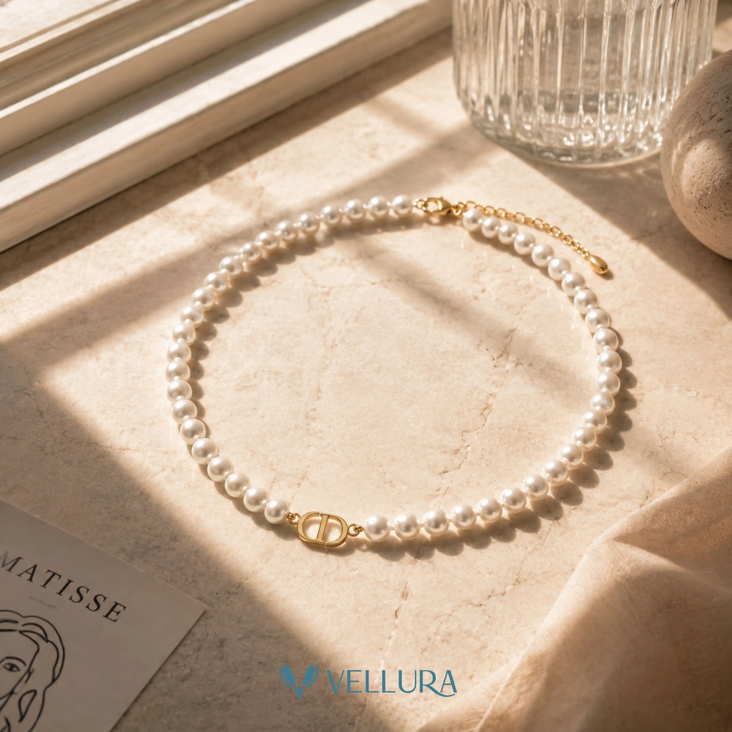 CD Inspired Pearl Necklace