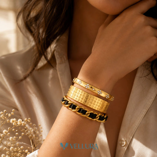 Gold Bracelet Stack 8
