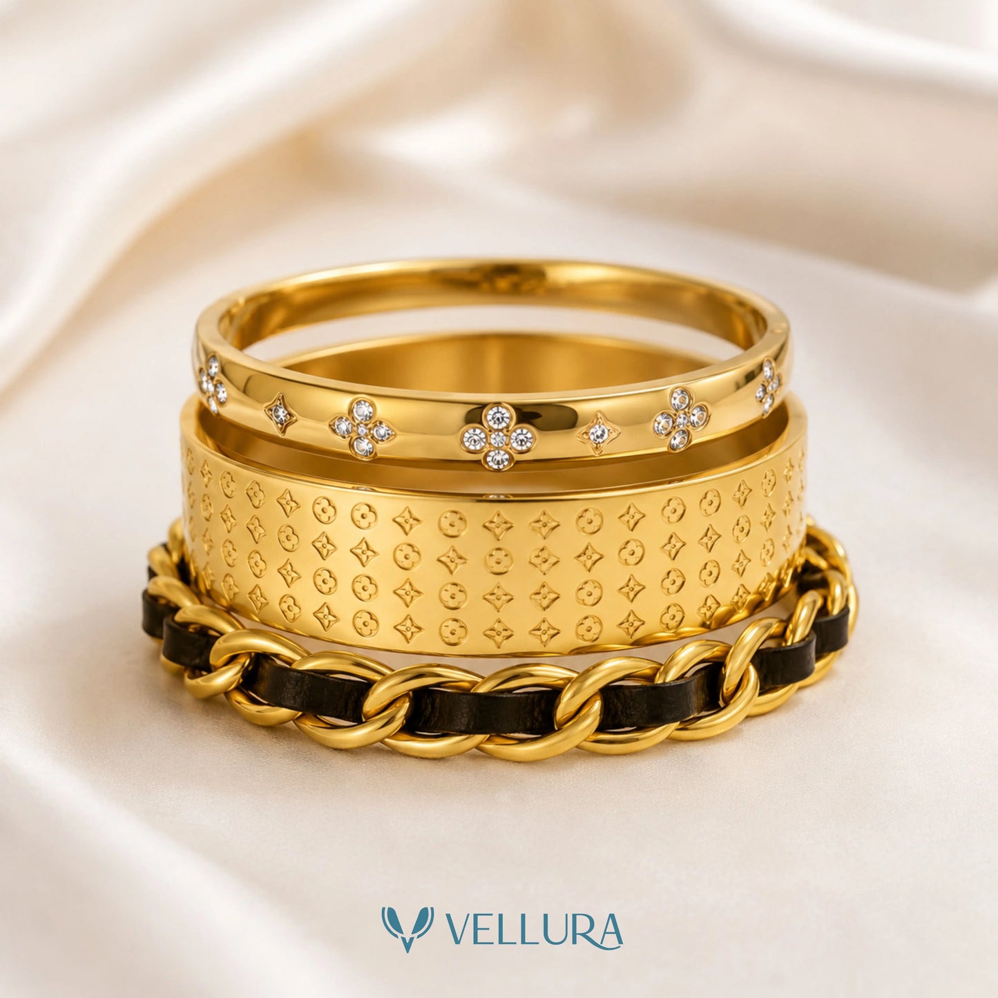 Gold Bracelet Stack 8