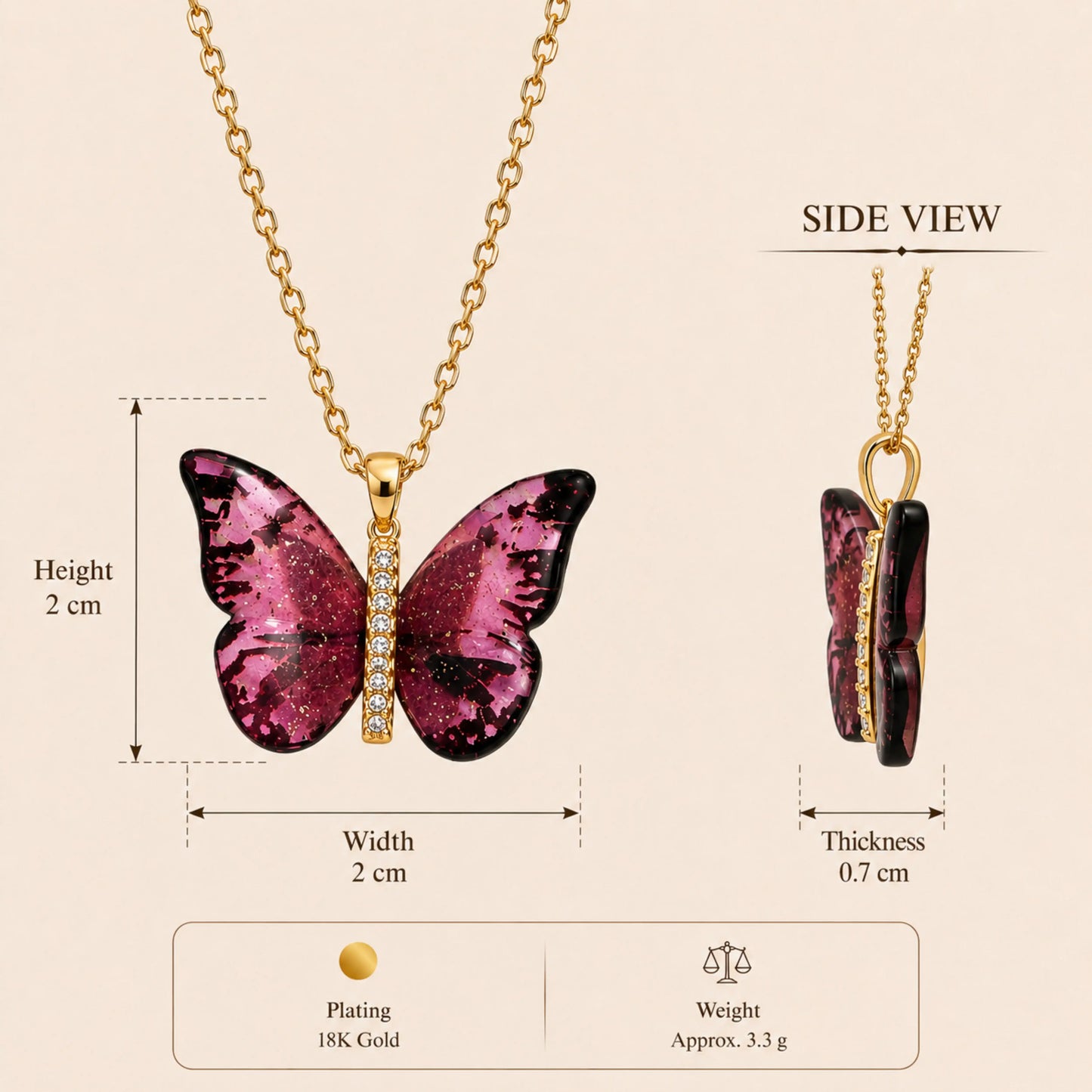 Purple Butterfly Pendant