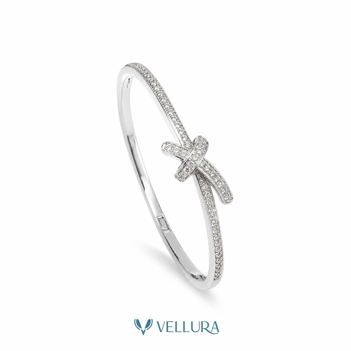 Silver Studded Bow Bracelet