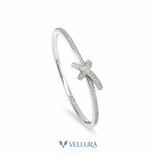 Silver Studded Bow Bracelet